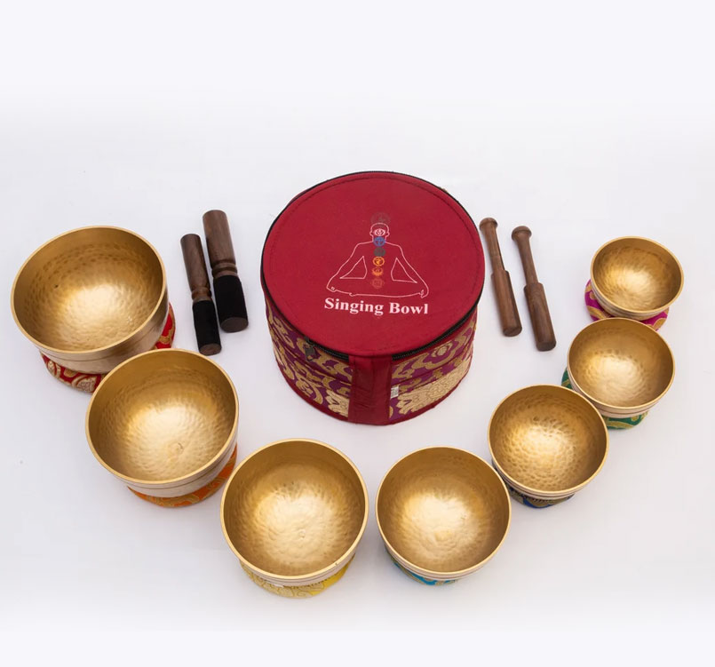 Traditional 7-Metal Himalayan Singing Bowl Set